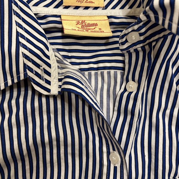 R.M. Williams Blue and White Striped Casual Shirt - Picture 3 of 6